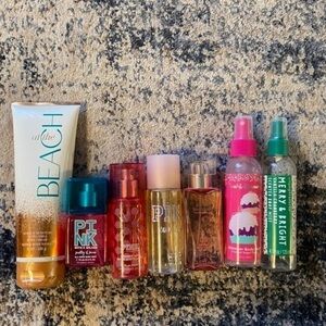 Pink RARE shimmer mist and sun kissed body mists